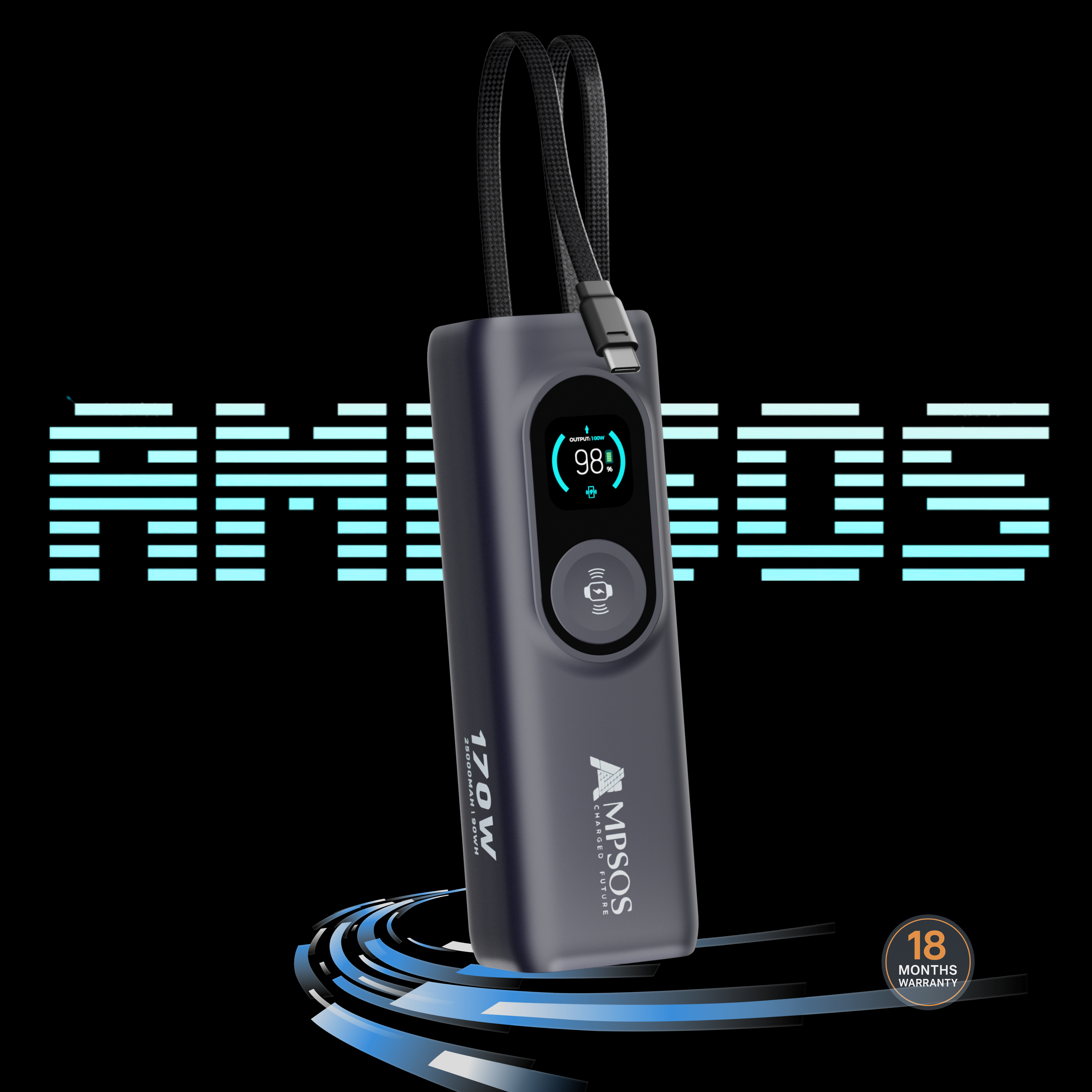AMPSOS-Power Bank 170W Laptop Grade